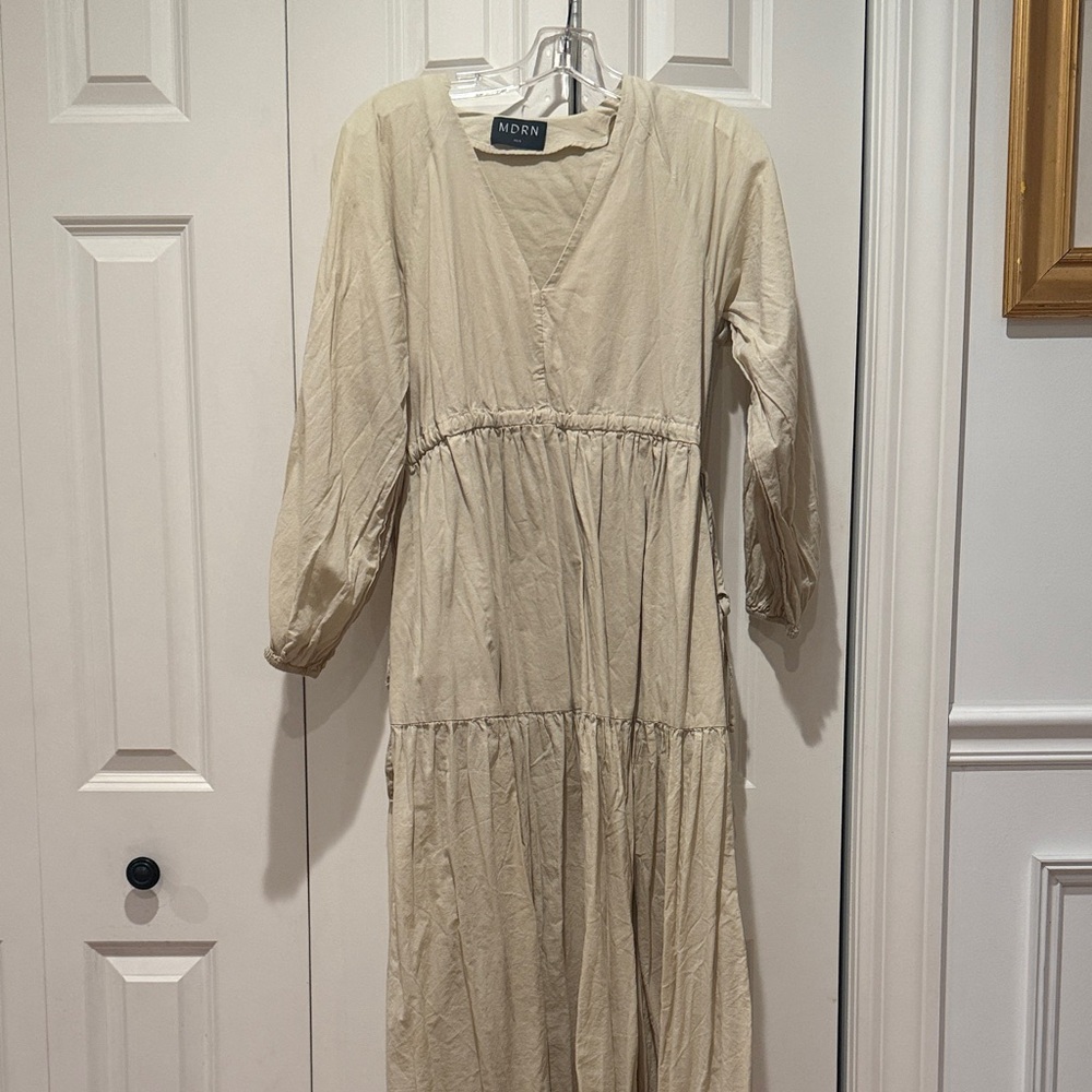 Modern Citizen Beige Long Sleeve Dress